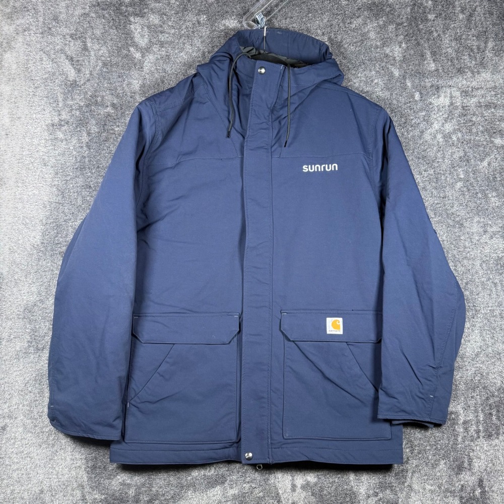 Carhartt Super Dux OC5533-M Jacket Mens XL Navy Insulated Hooded Work Coat